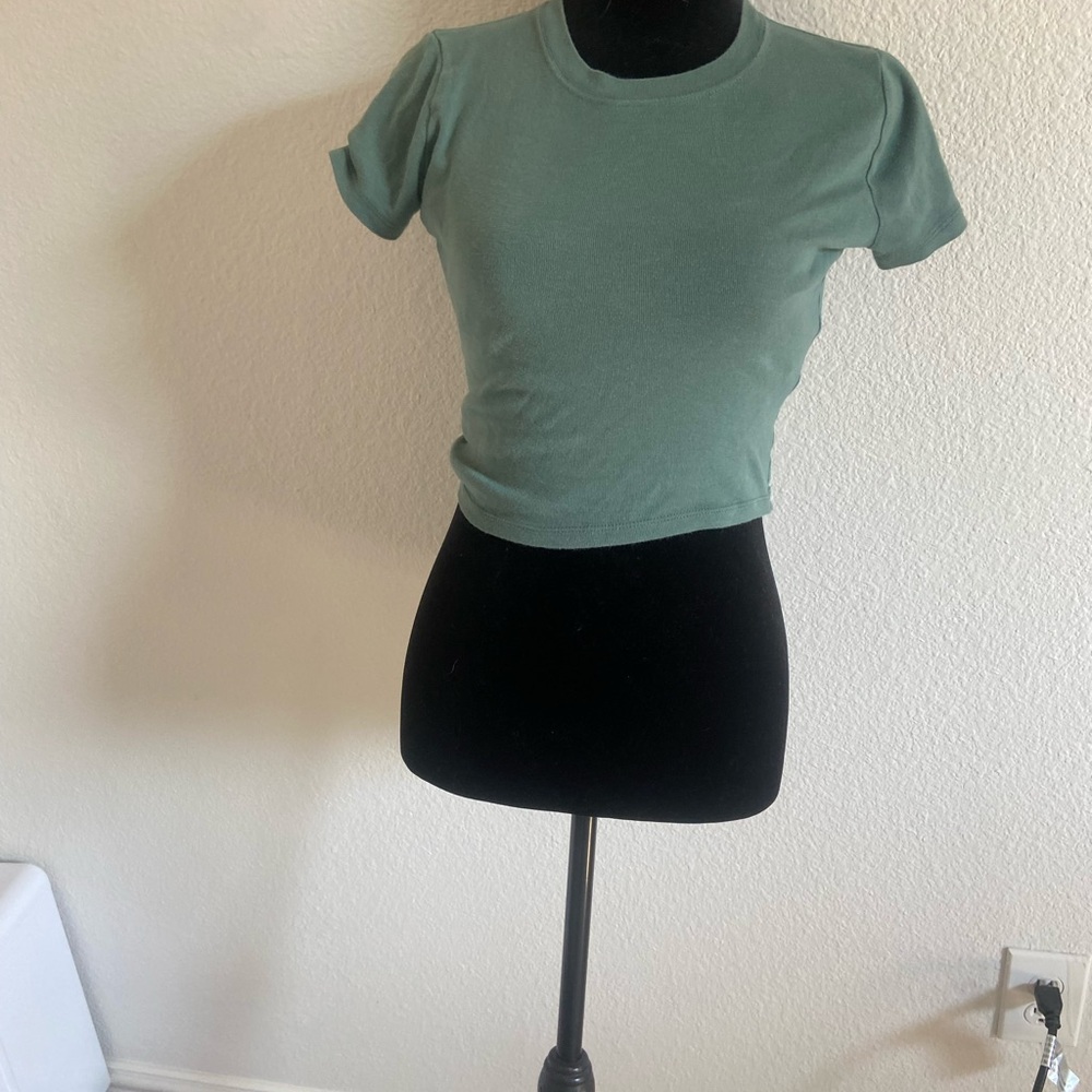 Hollister Sage Green Crop Top